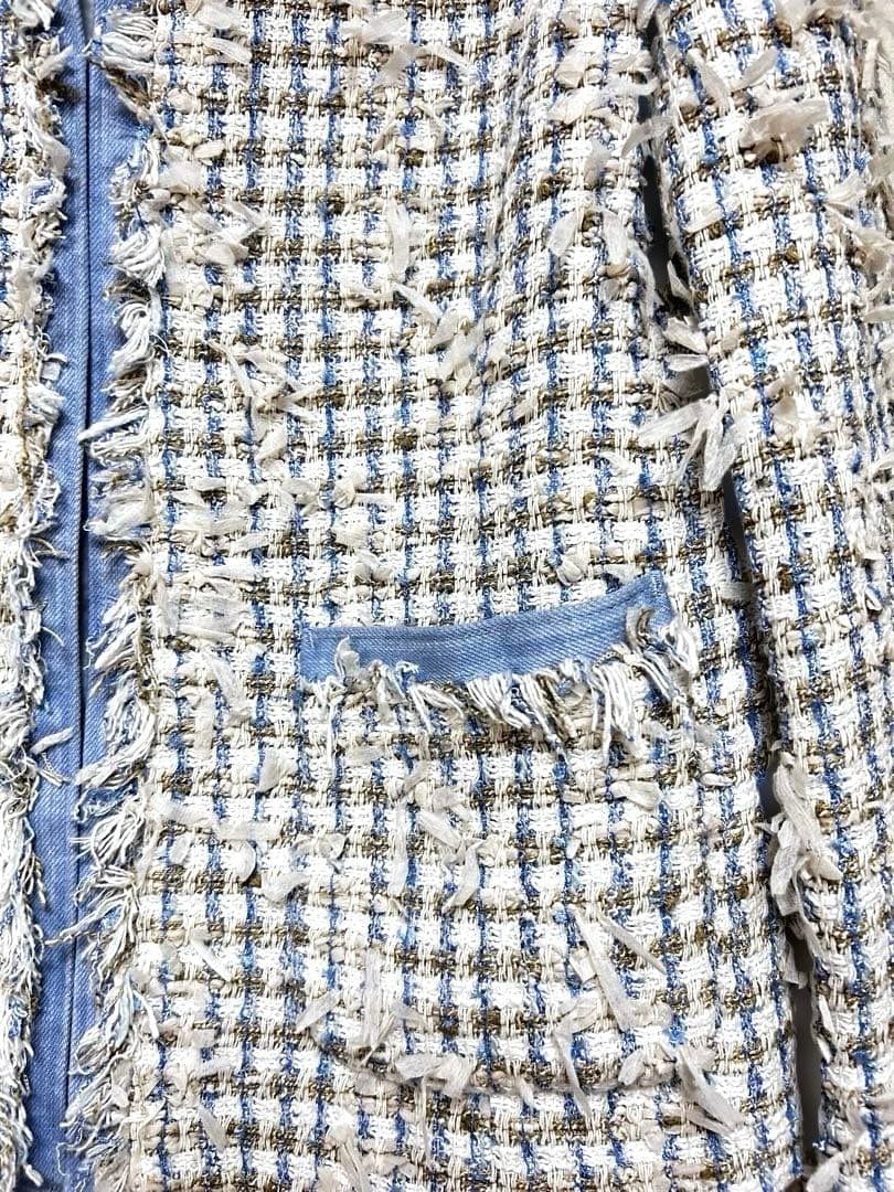 ☆ アナイ ANAYI 銀 ラメ混 ツイード ジャケット サイズM - メルカリ