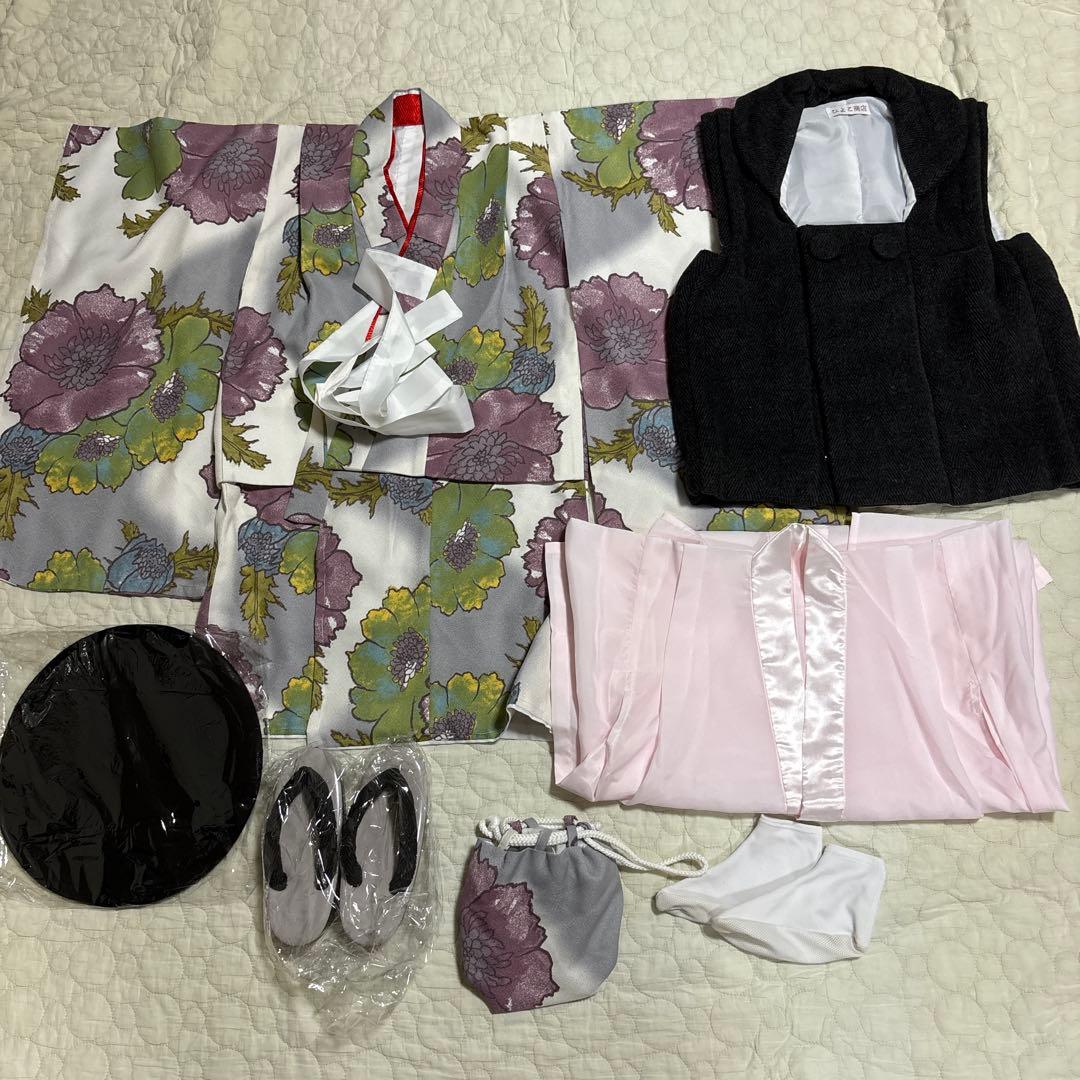 ひよこ商店　utatane 七五三　太正浪漫　被布　着物　3歳 セール】七五三3歳用被布コートセット 女の子 ひよこ商店 レトロ大正