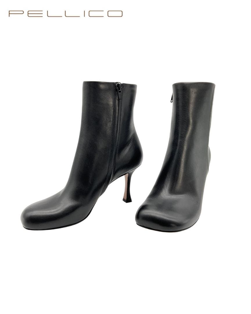 【未使用】PELLICO セミスクエアトゥ パンプス ブラック 38