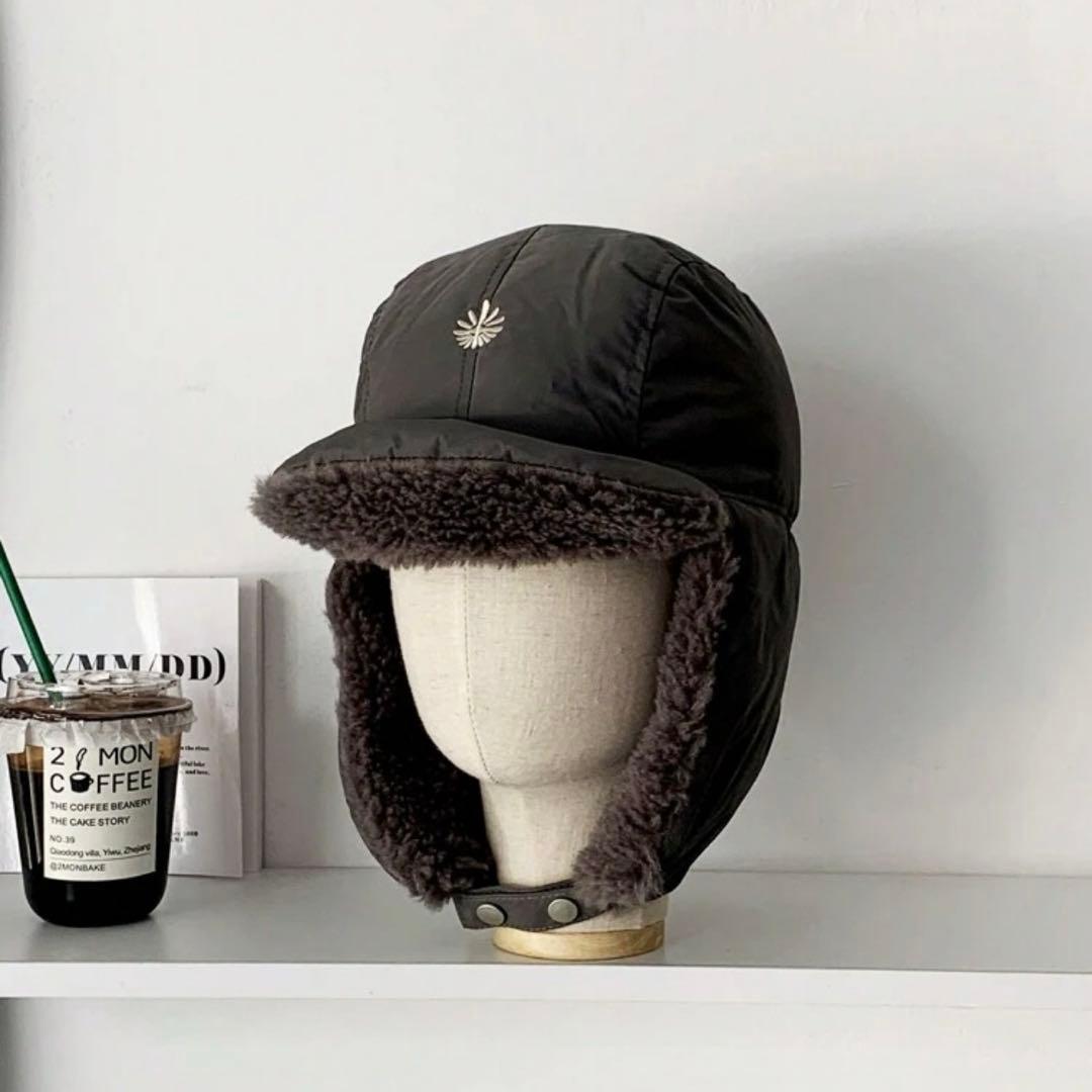 グレー フライトキャップ 耳あて付き - メルカリ