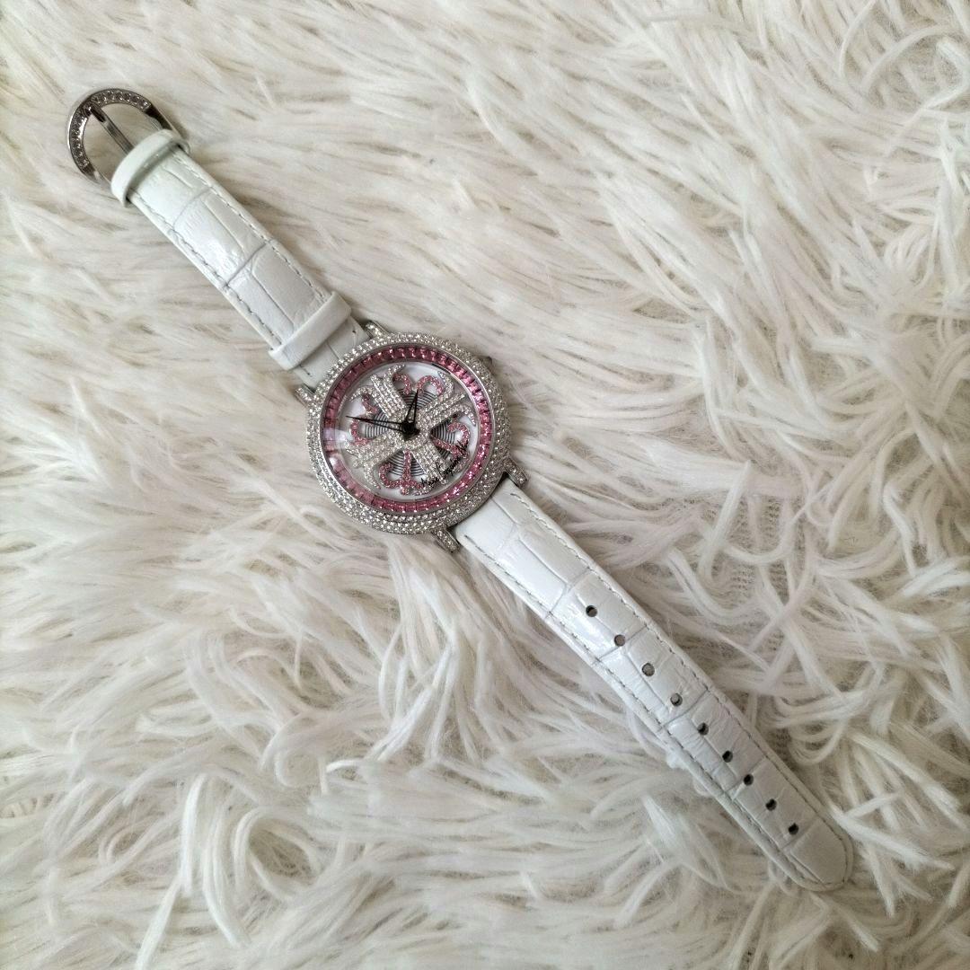 新品電池・極美品】アンコキーヌネオ スワロフスキー ホワイト ピンク