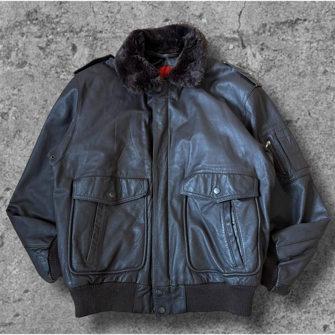 90s VINTAGE flight jacket A-2 G-1 短丈 茶色 - メルカリ