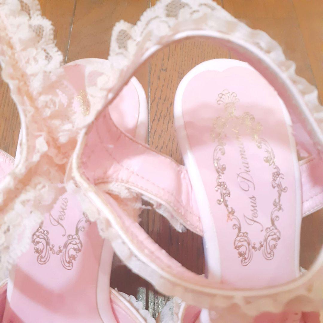 激レア♡JESUS DIAMANTEジーザスディアマンテ♡ピンクローズサンダル