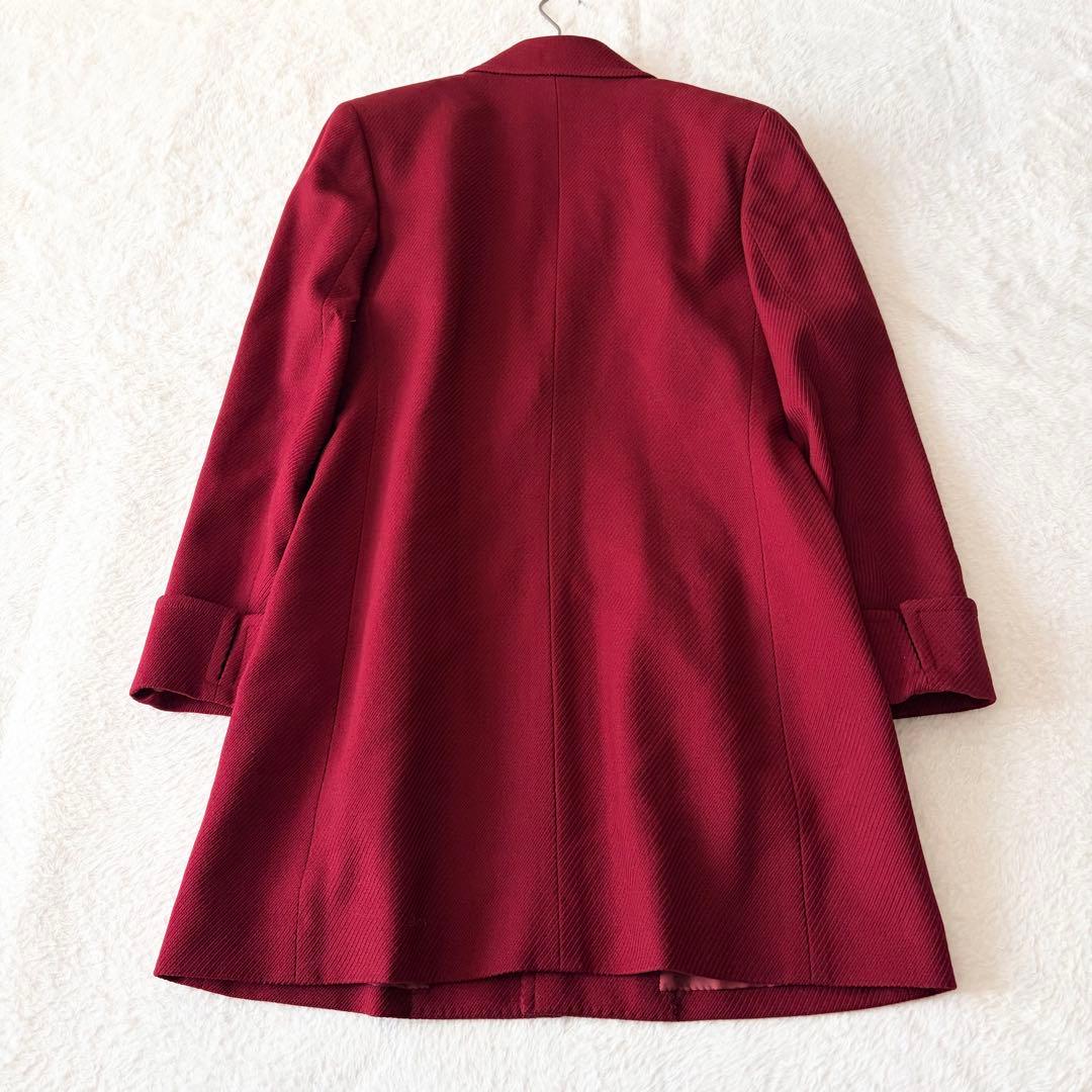 6274 希少✨ イヴサンローラン チェスターコート 9 レッド ウール100