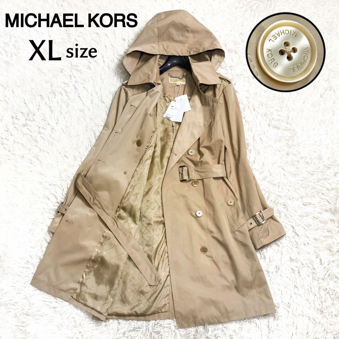 ごんちゃん 未使用品 マイケルコース フード付きトレンチコート ロゴボタン 中古・古着通販】MICHAEL KORS (マイケル・コース) ロゴベルトトレンチ