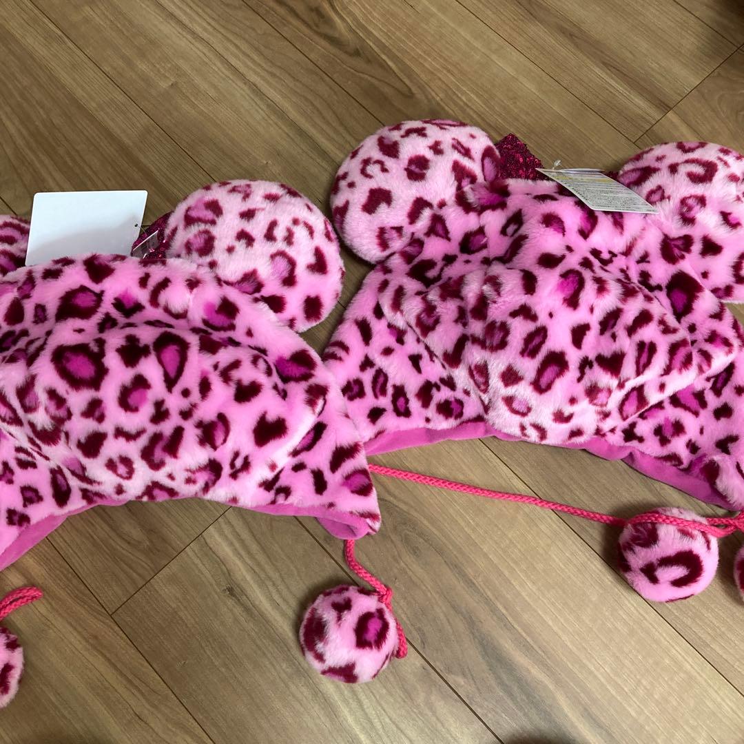 ディズニー ヒョウ柄 ファンキャップ ピンク - メルカリ