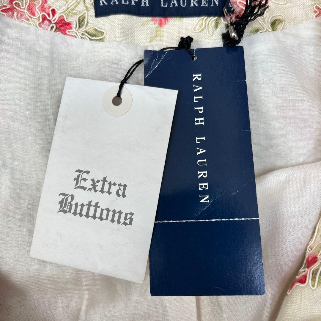 RALPH LAUREN 花柄 刺繍 ショールカラー ダブルブレスト ジャケット