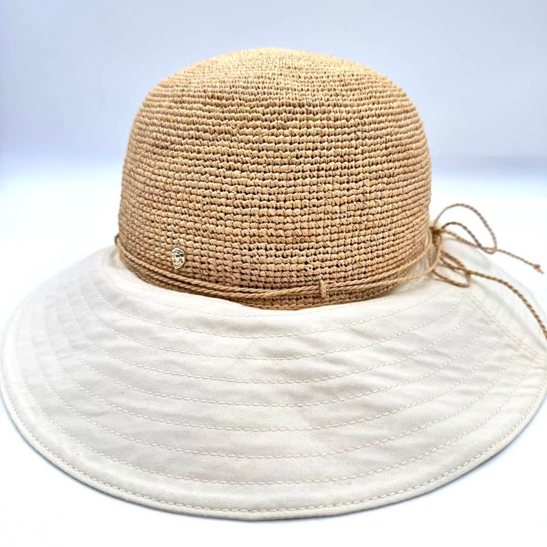 極美品✨HELEN KAMINSKI ロゴマーク　ラフィア　ハット