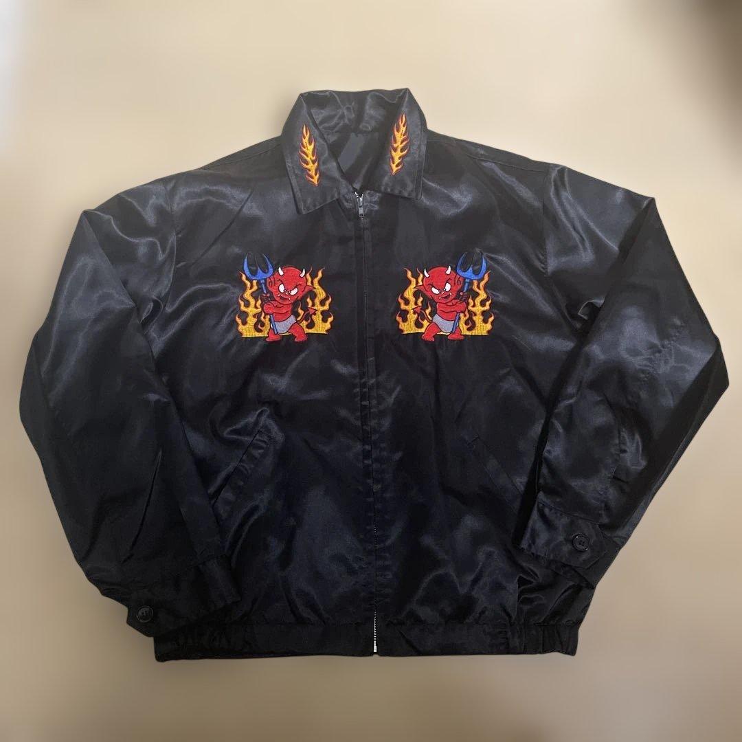 日本製 RED DEVILS サテンジャケット スカジャン ベトジャン - メルカリ