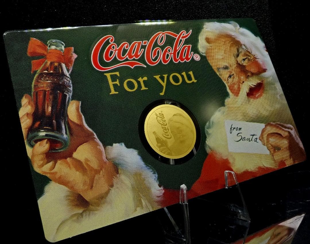 サンタ！幸運の兆し 純金製！コカコーラ 限定！公式COA 1/1000オンスの