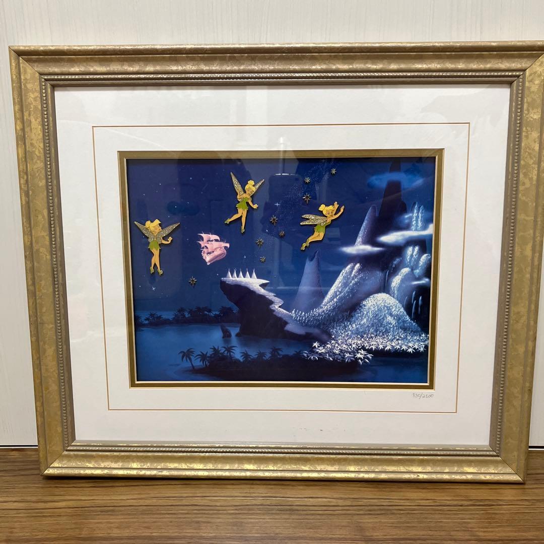 ティンカーベル　ピンバッジ　絵画　額縁 ディズニー絵画 トーマス キンケード ティンカーベル＆ピーターパン
