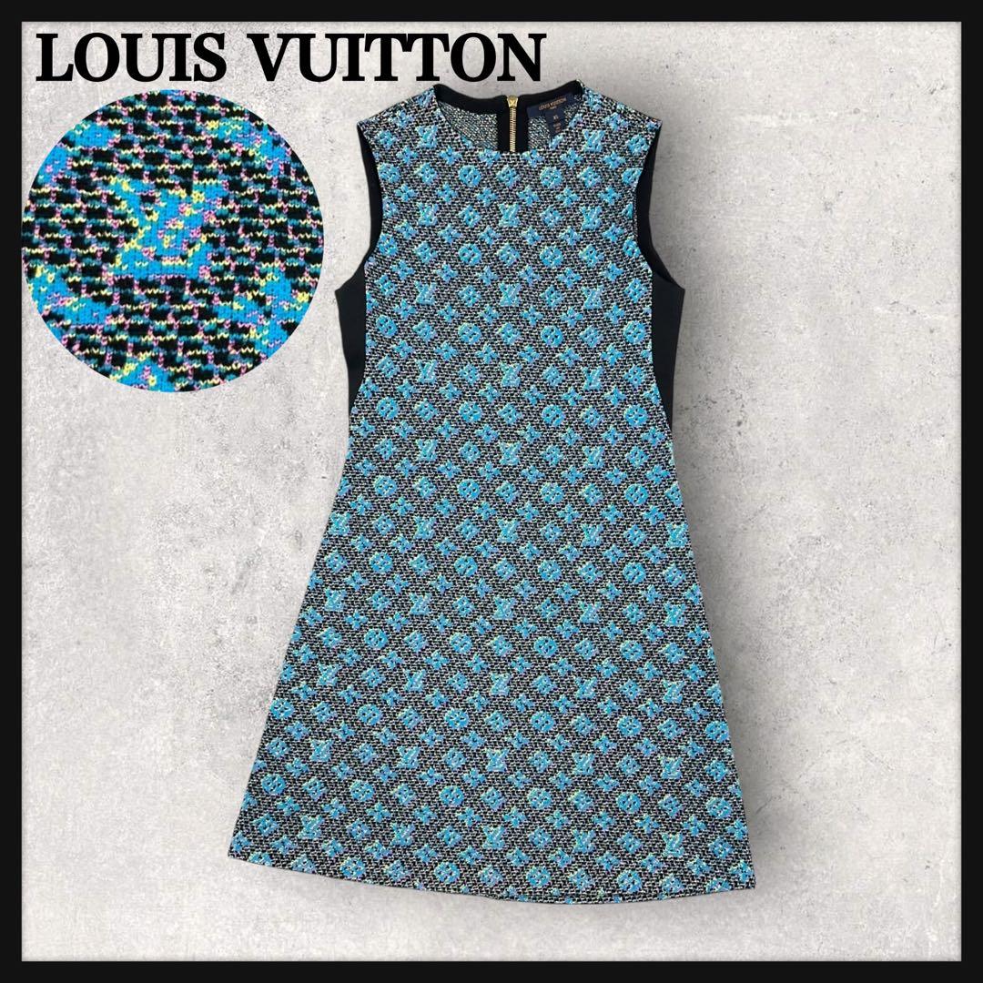 未使用級】ルイヴィトン 総柄モノグラム ノースリーブ ワンピース
