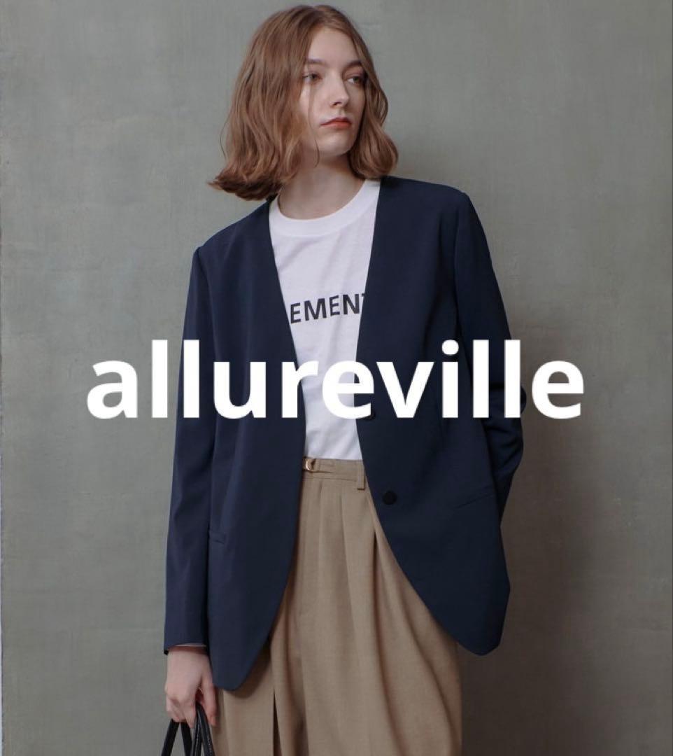 24AW未使用近 アルアバイル エトリアシャンブレーカラーレスジャケット