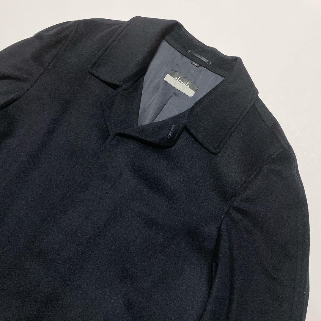 美品☆大きい☆カシミヤ100 チェスターロングコート ネイビー 3L(627