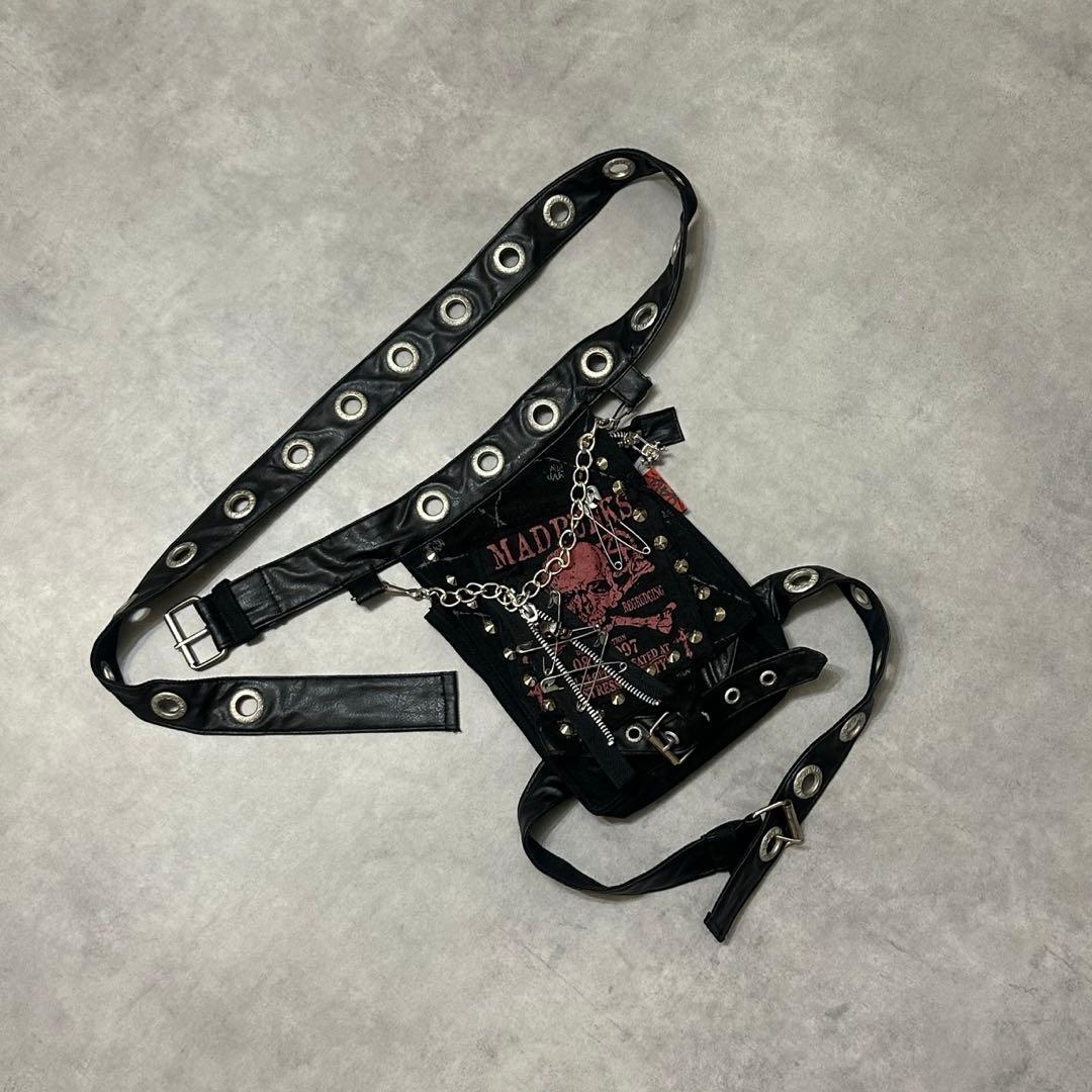 Y2K 平成ギャル ウエストポーチ　ミニバッグ　ドクロ　ゴシック　グランジ