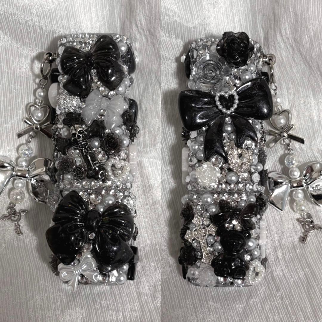 iQOSイルマワンケース デコケース 黒 赤地雷系 ゴスロリ パンク ギャル