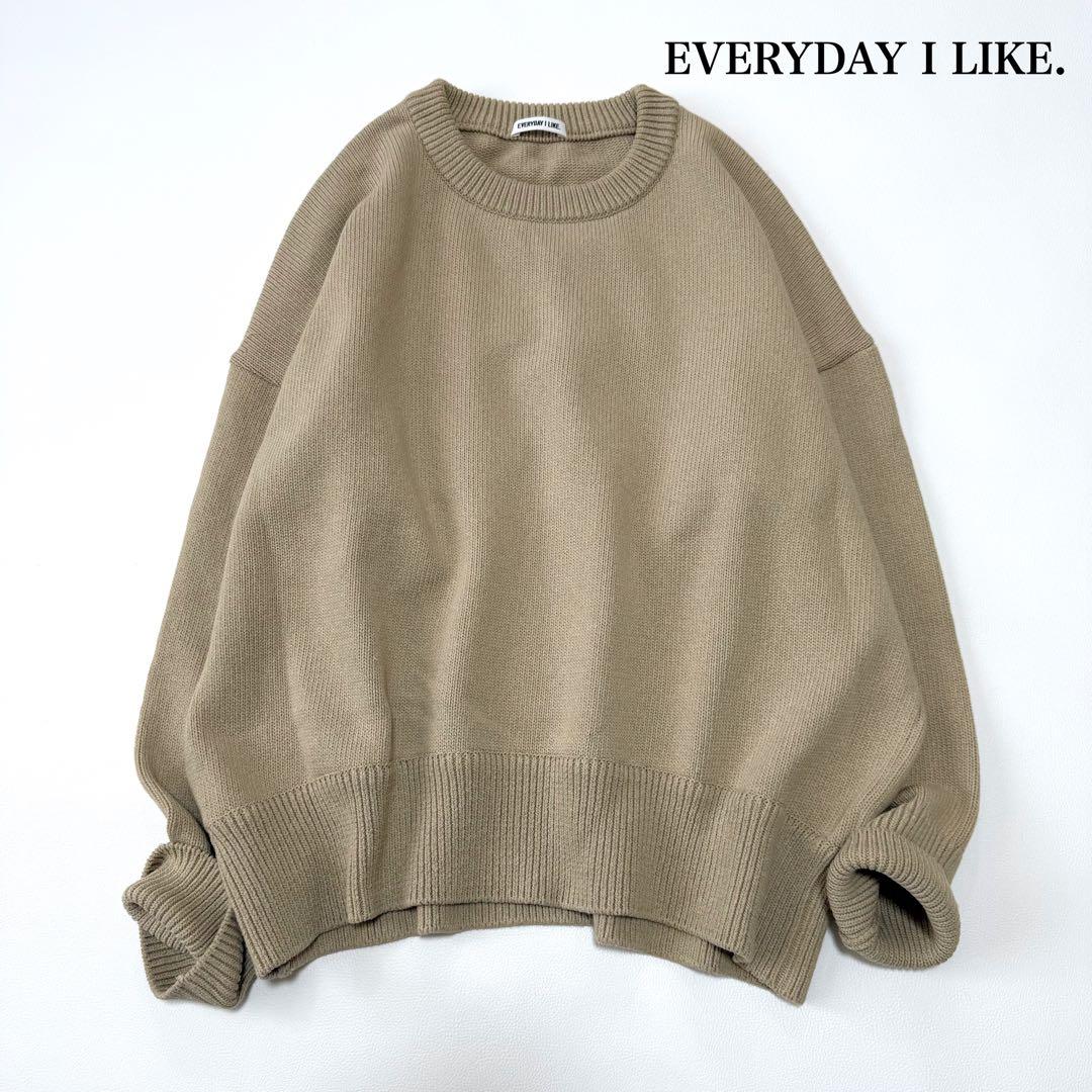 エブリデイアイライク クルーネックニット ミドルゲージ