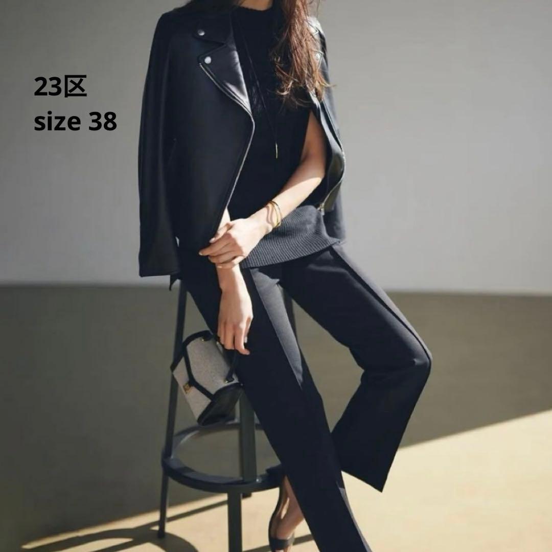 未使用級✨23区 ダブルライダース ラムレザー ブラック　ニジュウサンク　38 未使用級✨23区 ダブルライダース ラムレザー ブラック ニジュウサンク