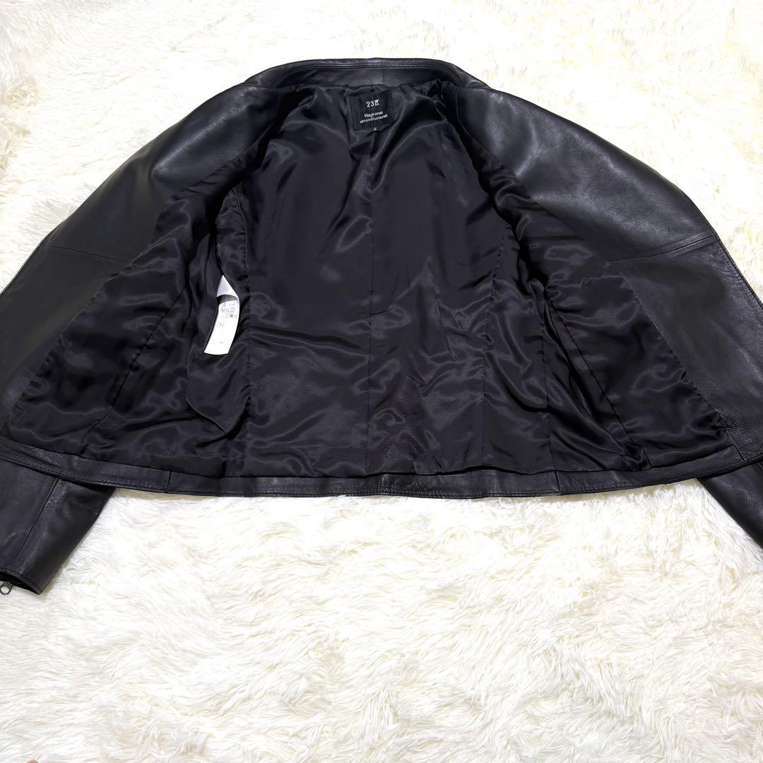 未使用級✨23区 ダブルライダース ラムレザー ブラック ニジュウサンク