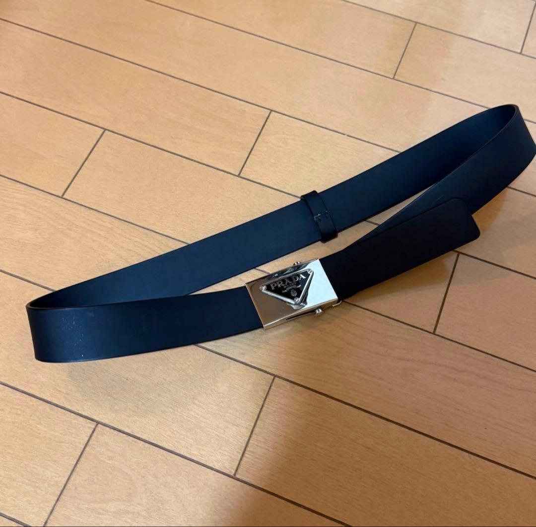 PRADA プラダ ブラック レザー　ベルト ロ　75 80 85 90 95 PRADA プラダ ブラック レザー ベルト ロ 75 80 85 90 95 - メルカリ