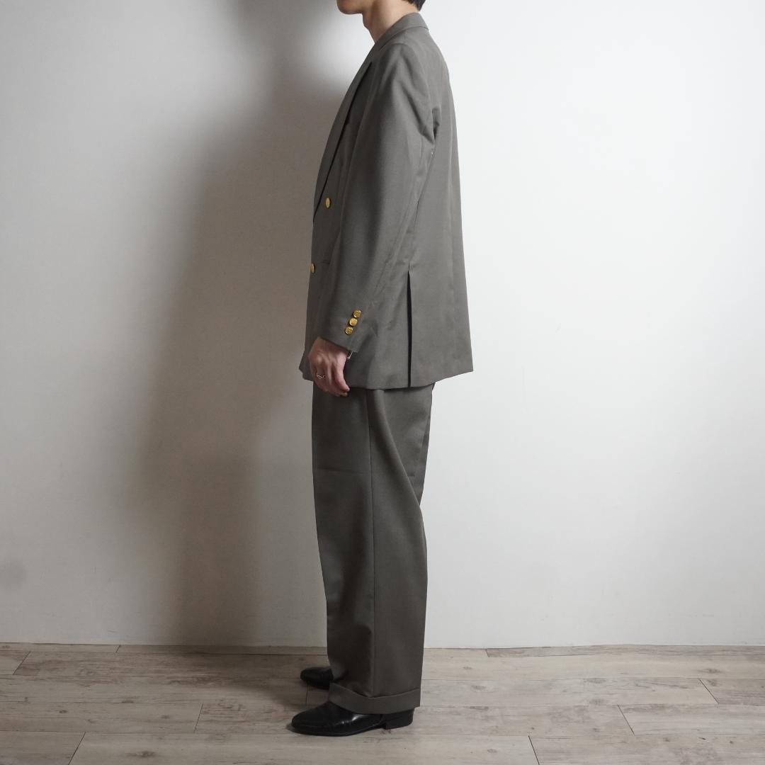 DAKS ダブルセットアップスーツ 金ボタン チャコールグレー/KW172