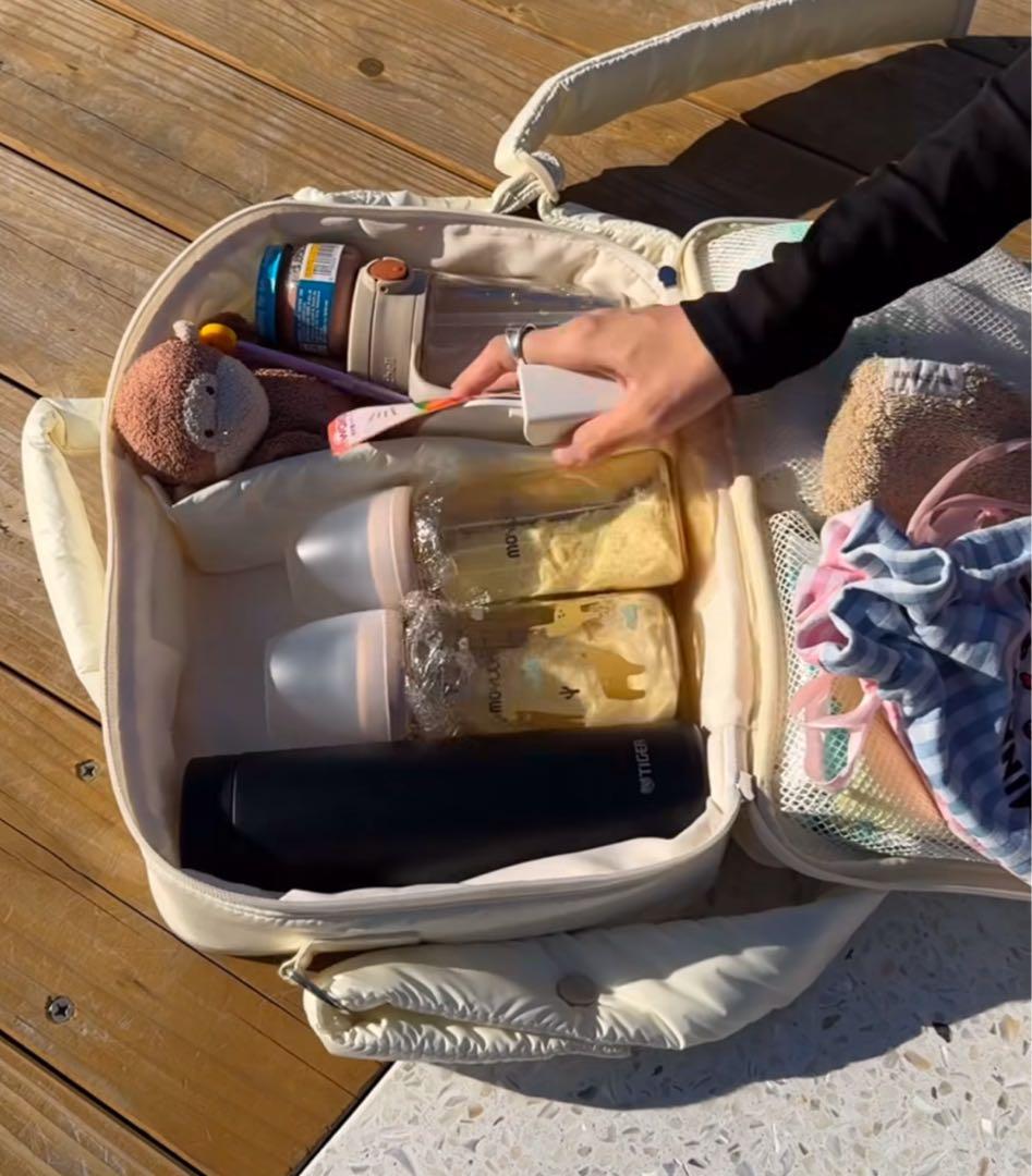 Calin カラン マザーズバッグ アイボリー マグネット式