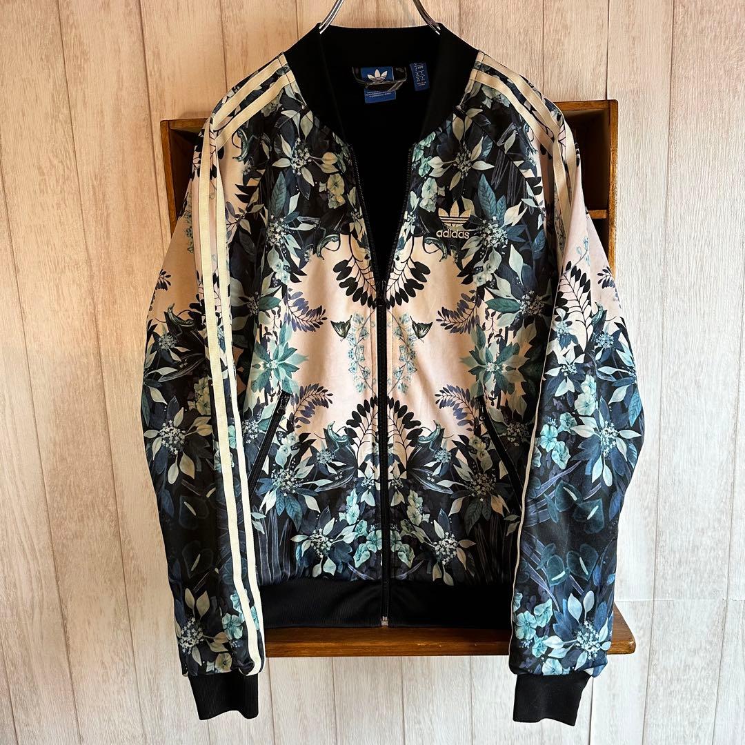 adidas アディダス ボタニカル柄 花柄 ジャージ 刺繍ロゴ L - メルカリ
