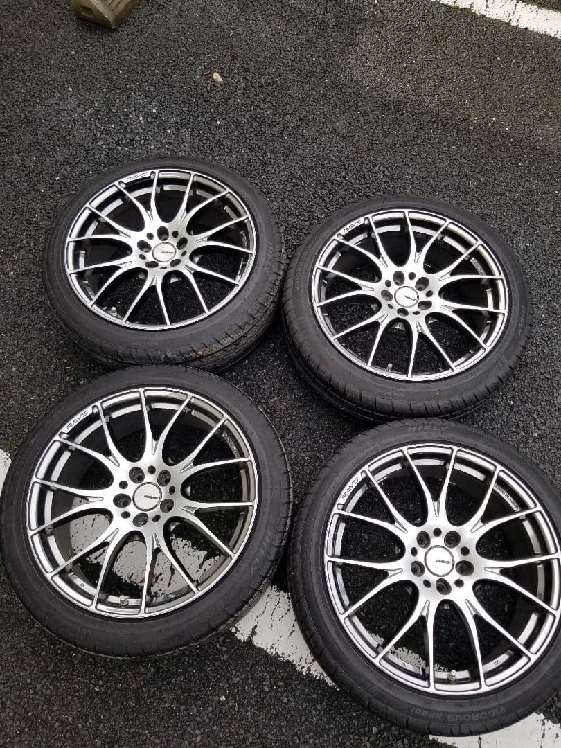 レイズ ホムラ 19インチ 2×10BD 235/40R19 8J＋45 PCD114 3 4本セット｜