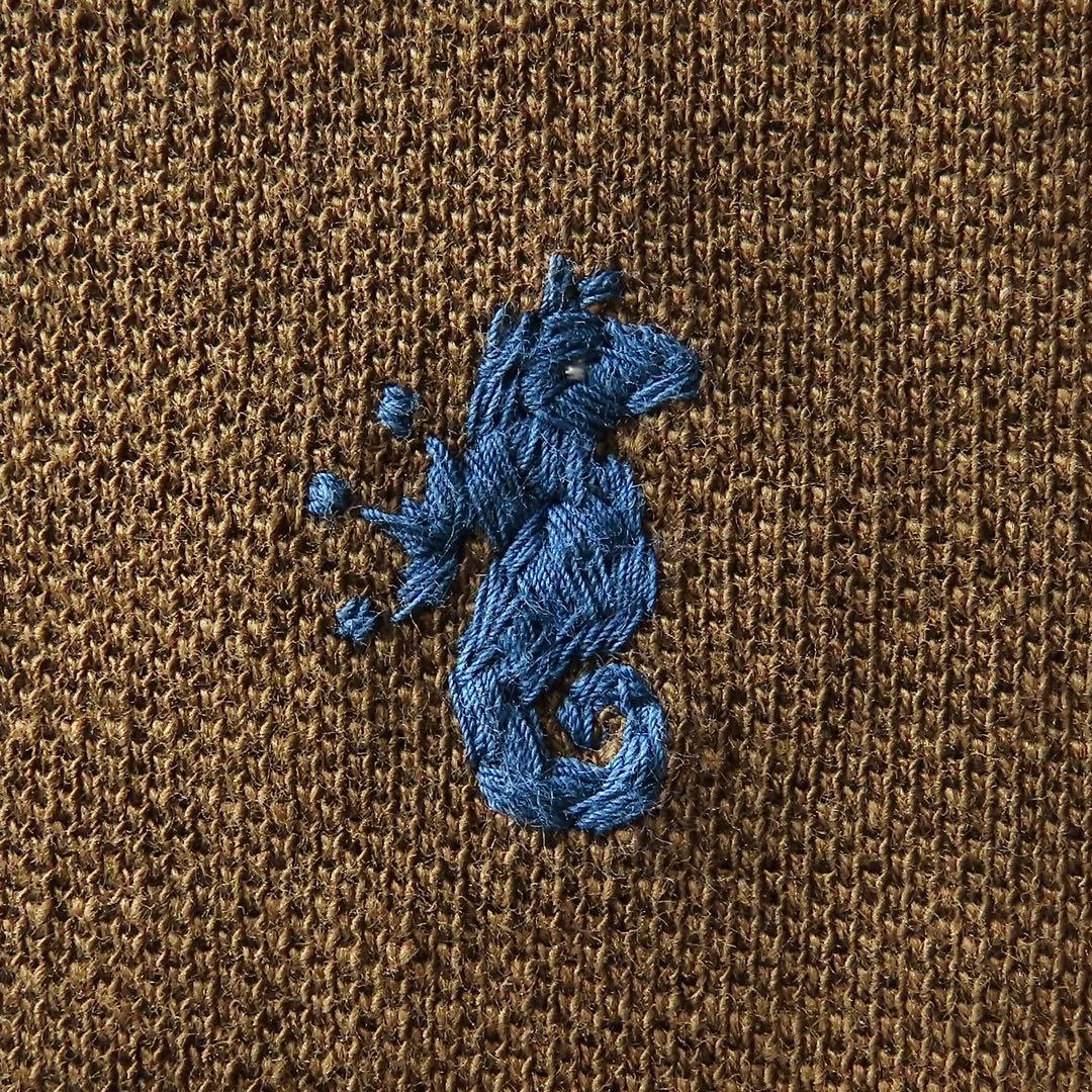 美品 45R ジンバカノコの33色馬ポロ タツノオトシゴ刺繍 ゆったり