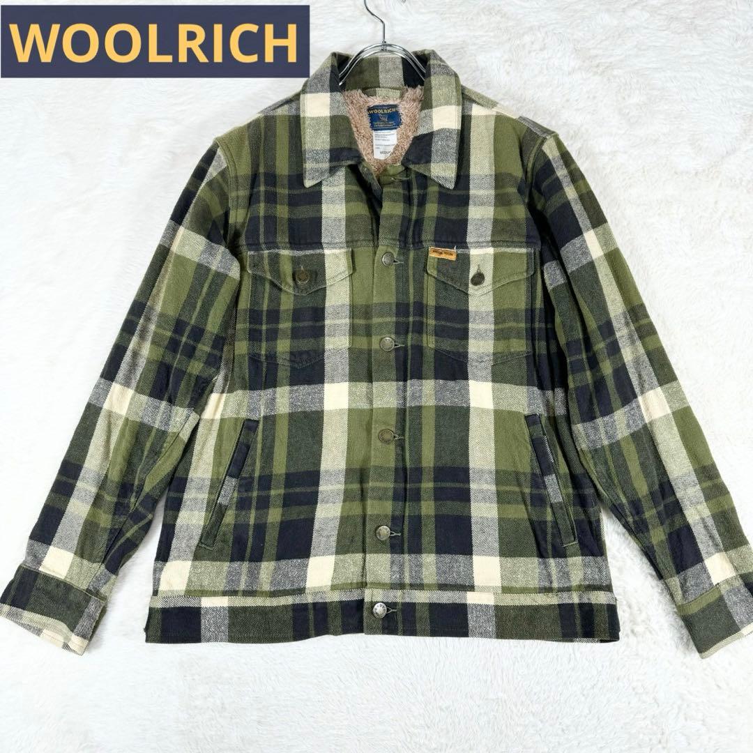 専用】WOOLRICH 裏ボアジャケット チェックシャツネルシャツ グリーンM
