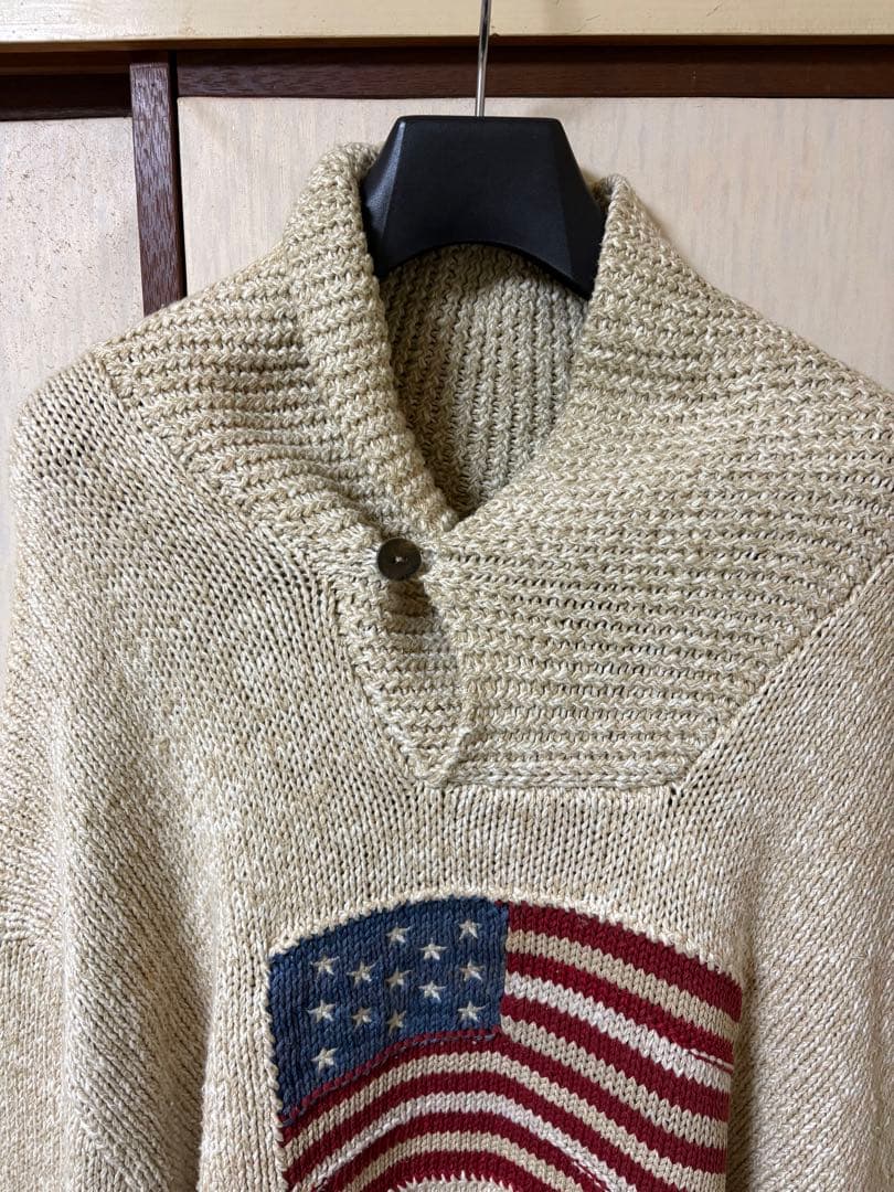 希少 90s' 4XL ラルフローレン 星条旗 コットンニット - メルカリ