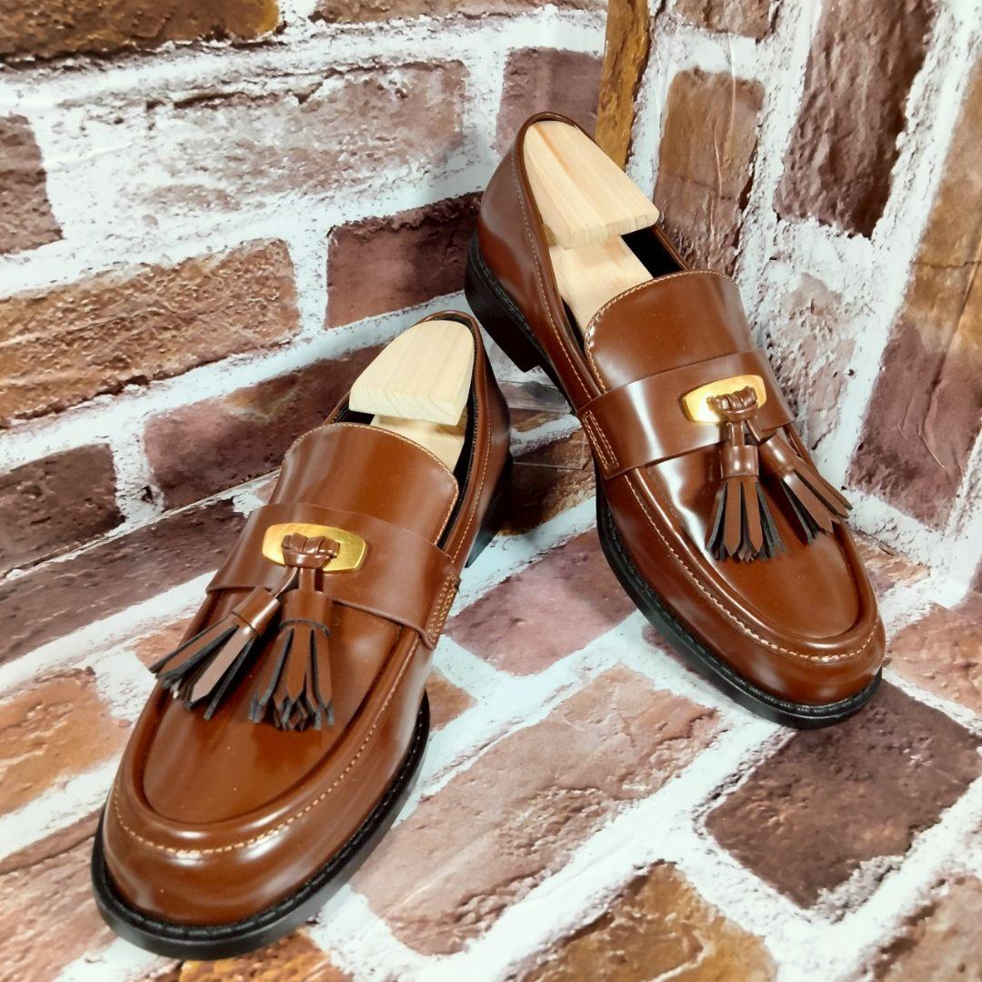 未使用級】ZARA（26）タッセルローファー ブラウン - メルカリ