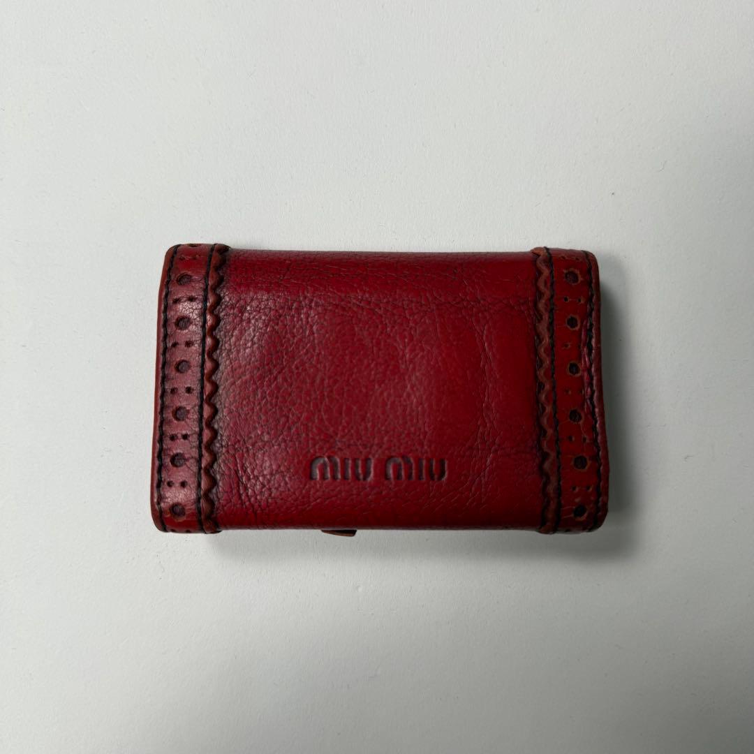 小物 2000s miumiu leather key case