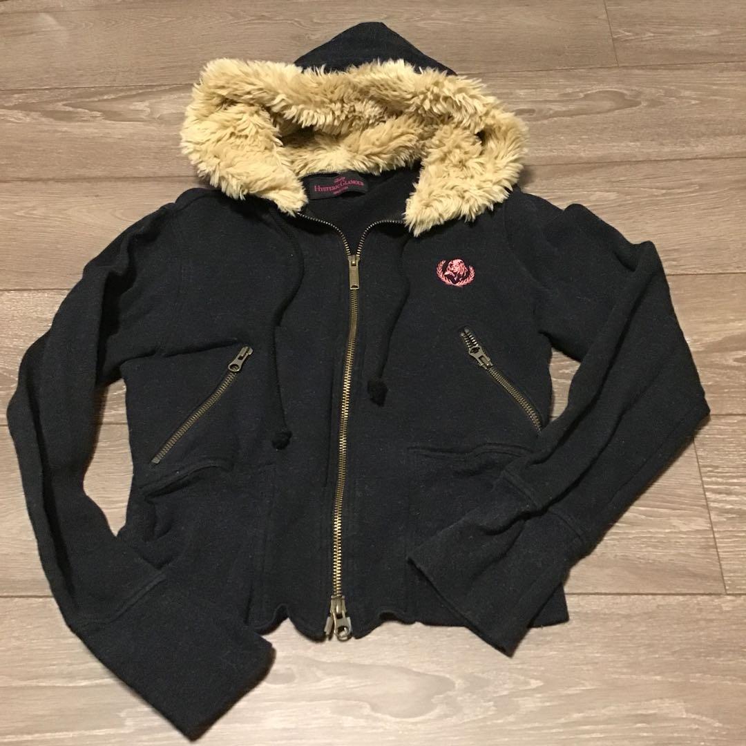 ヒステリックグラマー ファー付きブラックパーカー - メルカリ