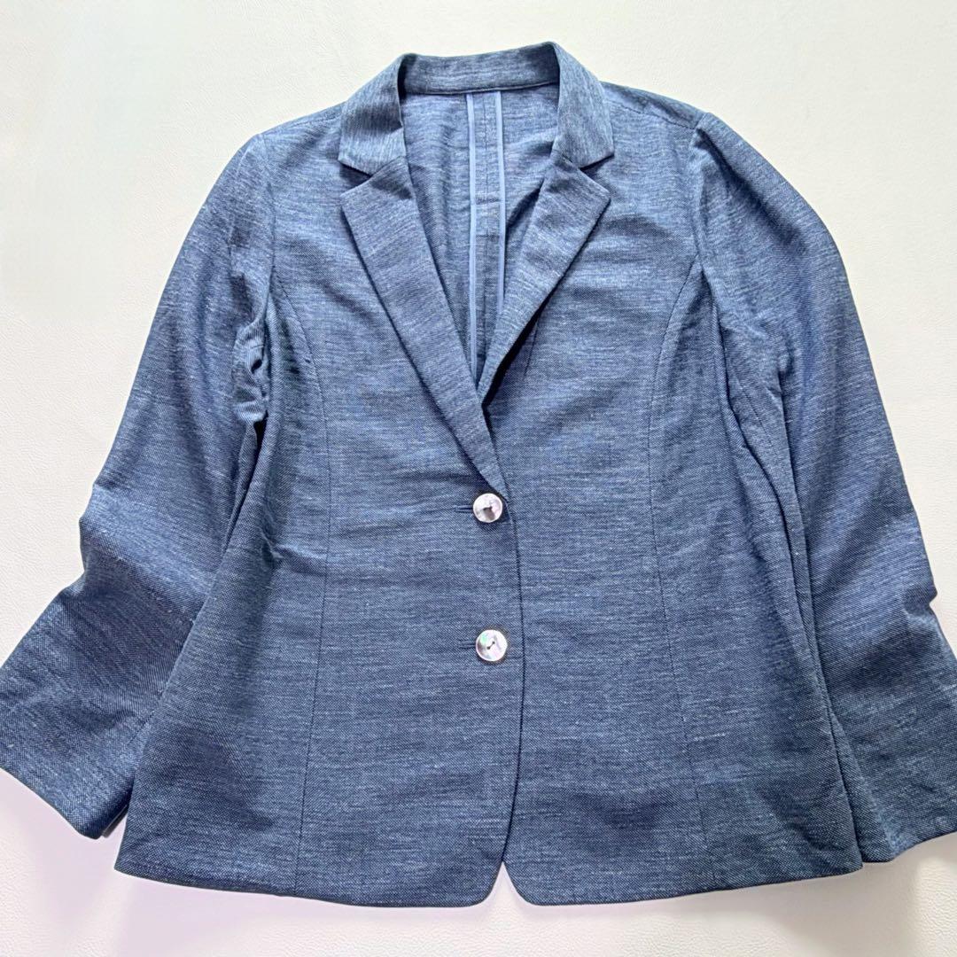 レリアン13+ ロロピアーナ シルク リネン テーラードジャケット 大きい