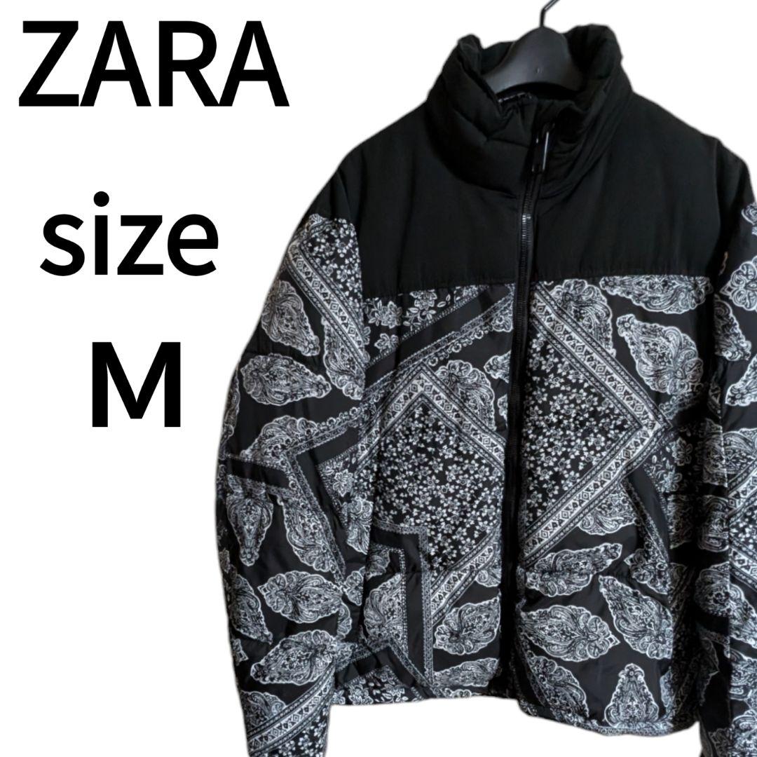 ZARA バンダナ ペイズリー柄 パフジャケット ダウンジャケットM - メルカリ