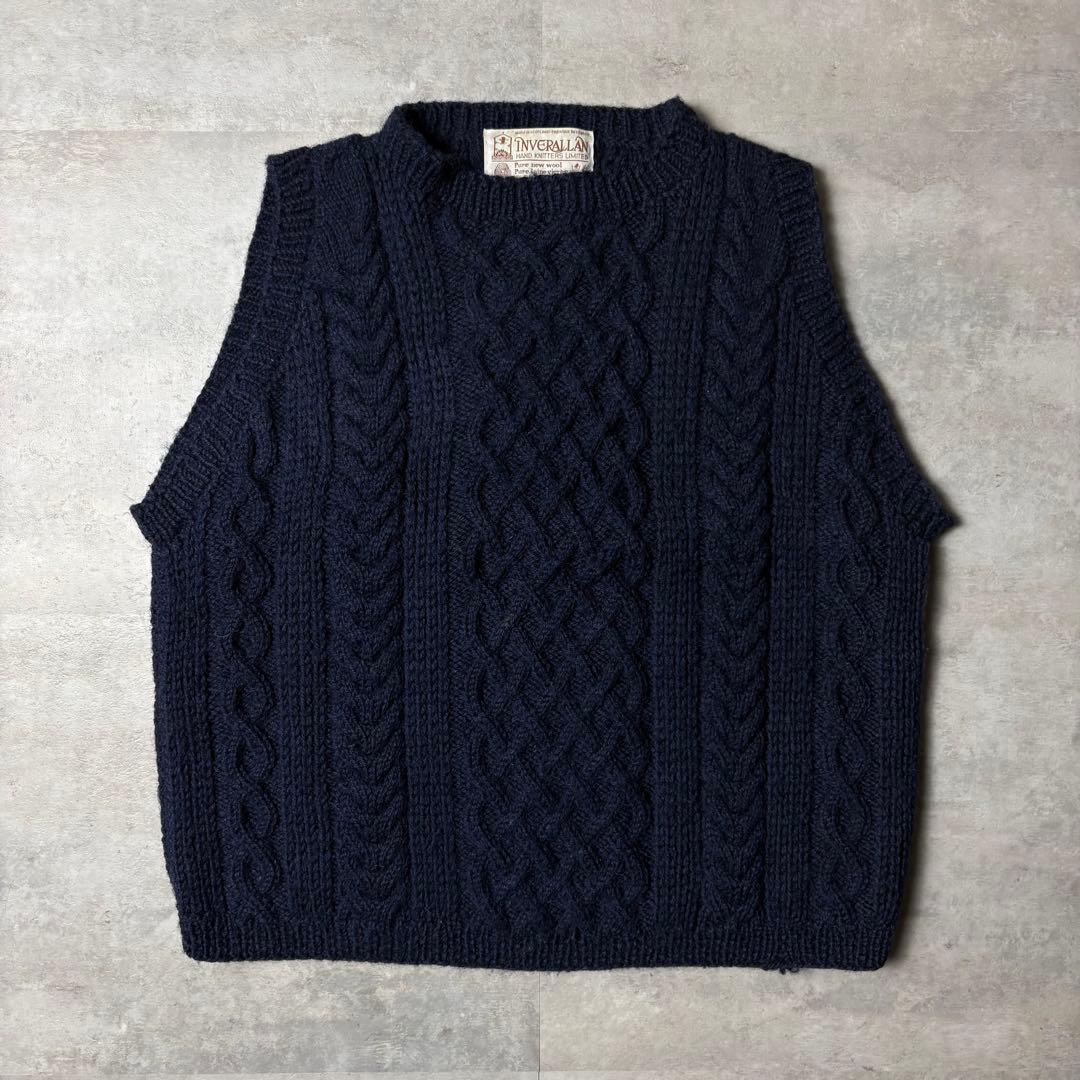 INVERALLAN スコットランド製 ウールニットベスト ハンドニット - メルカリ