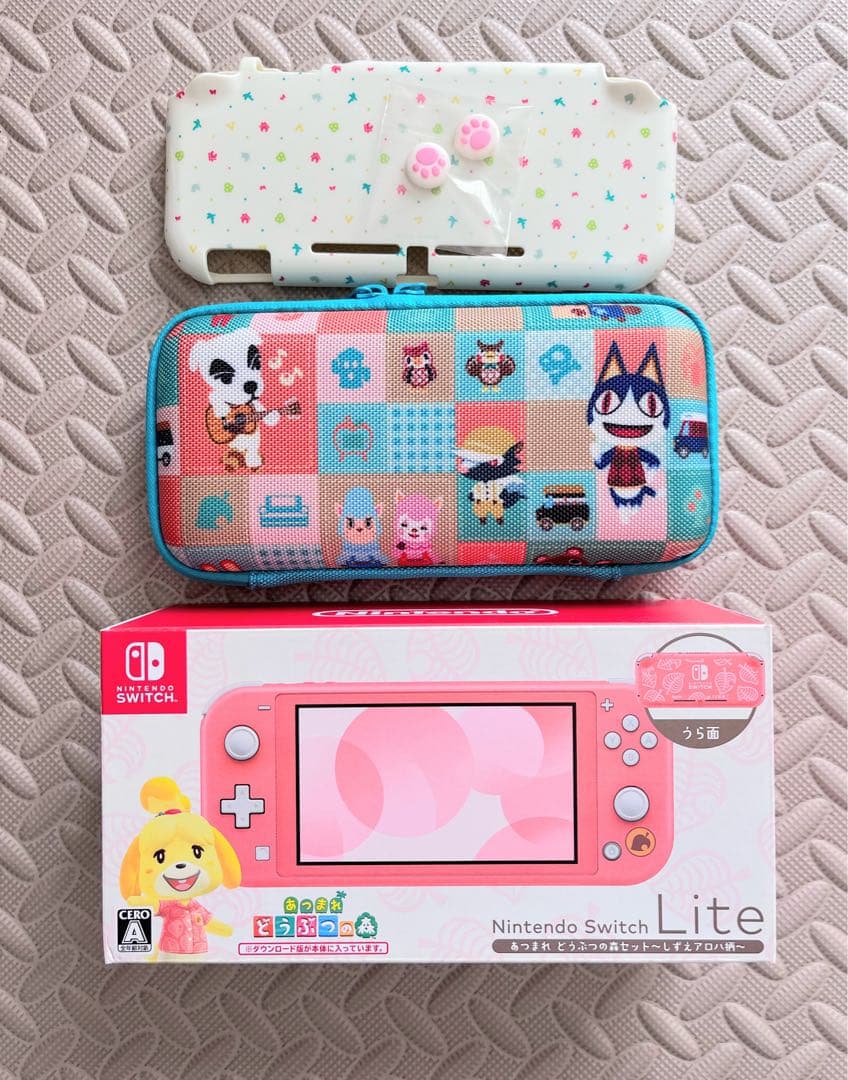 任天堂スイッチライト ピンクしずえアロハ柄 あつまれどうぶつの森