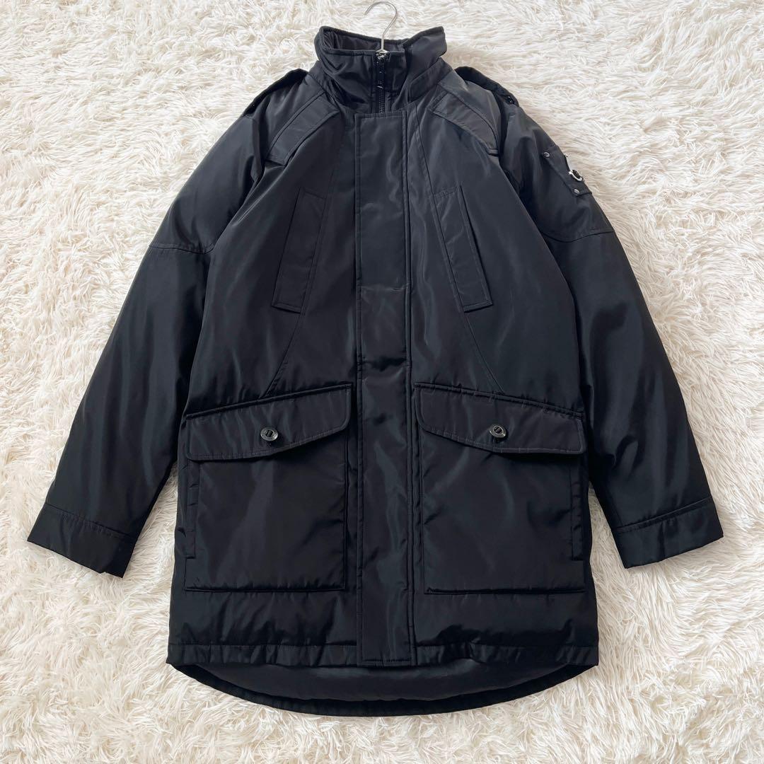 ムースナックルズ ダウン コート ジャケット M ブラック 黒 フード