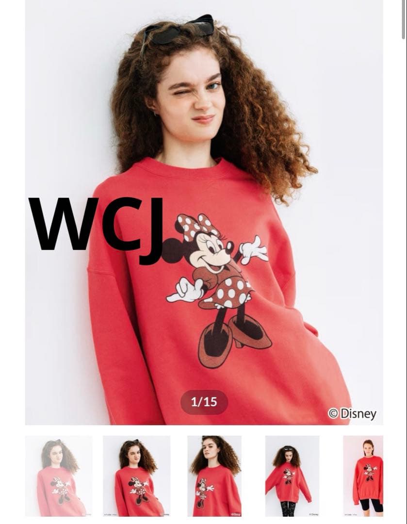 wcj ミニーマウス　スウェット　赤 Disney / BIG SWEAT TOP(ミニー)【WCJ-NA-041RED02】 |