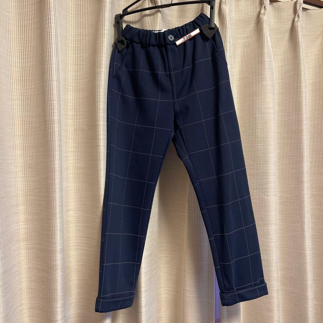 入学式、卒園式ZARAネイビー チェック柄 フォーマルスーツ 3点セット