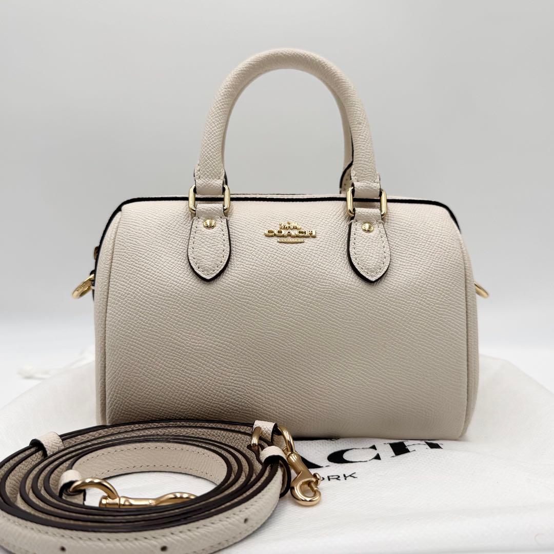未使用級✨コーチ ミニ ローアン ショルダーバッグ 2way PVC ホワイト