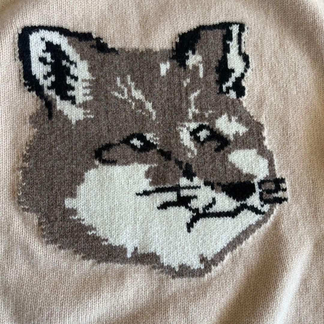 メゾンキツネ BIG FOX HEAD ニット ベージュ L - メルカリ
