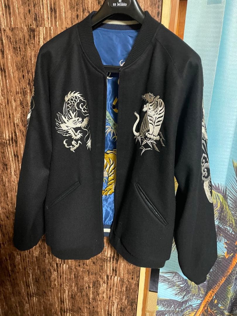 みっつ様GOLDウールメルトンxACETATESOUVENI WOOL MELTON ×ACETATE SOUVENIR JACKET(S BLACK): gold: MENS｜THE