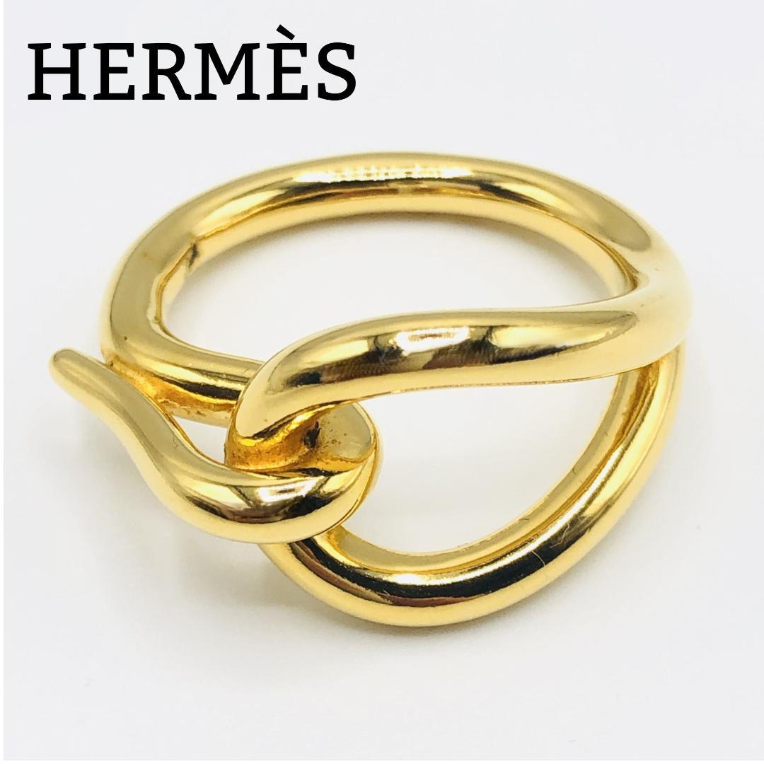 HERMES エルメス スカーフリング ジャンボ ゴールド - メルカリ