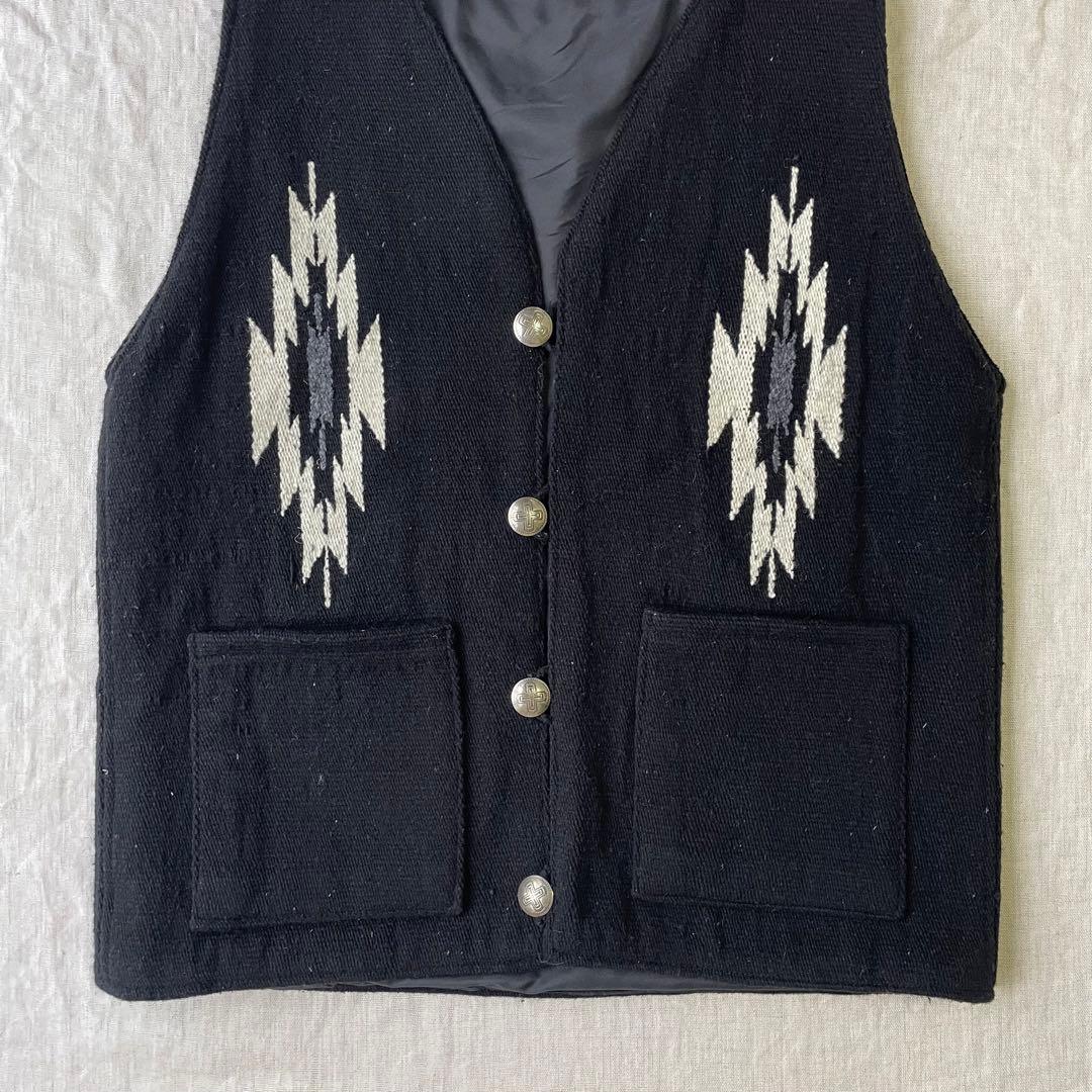 MOLINA メキシコ製 オルテガ ウール チマヨベスト ブラック XL - メルカリ