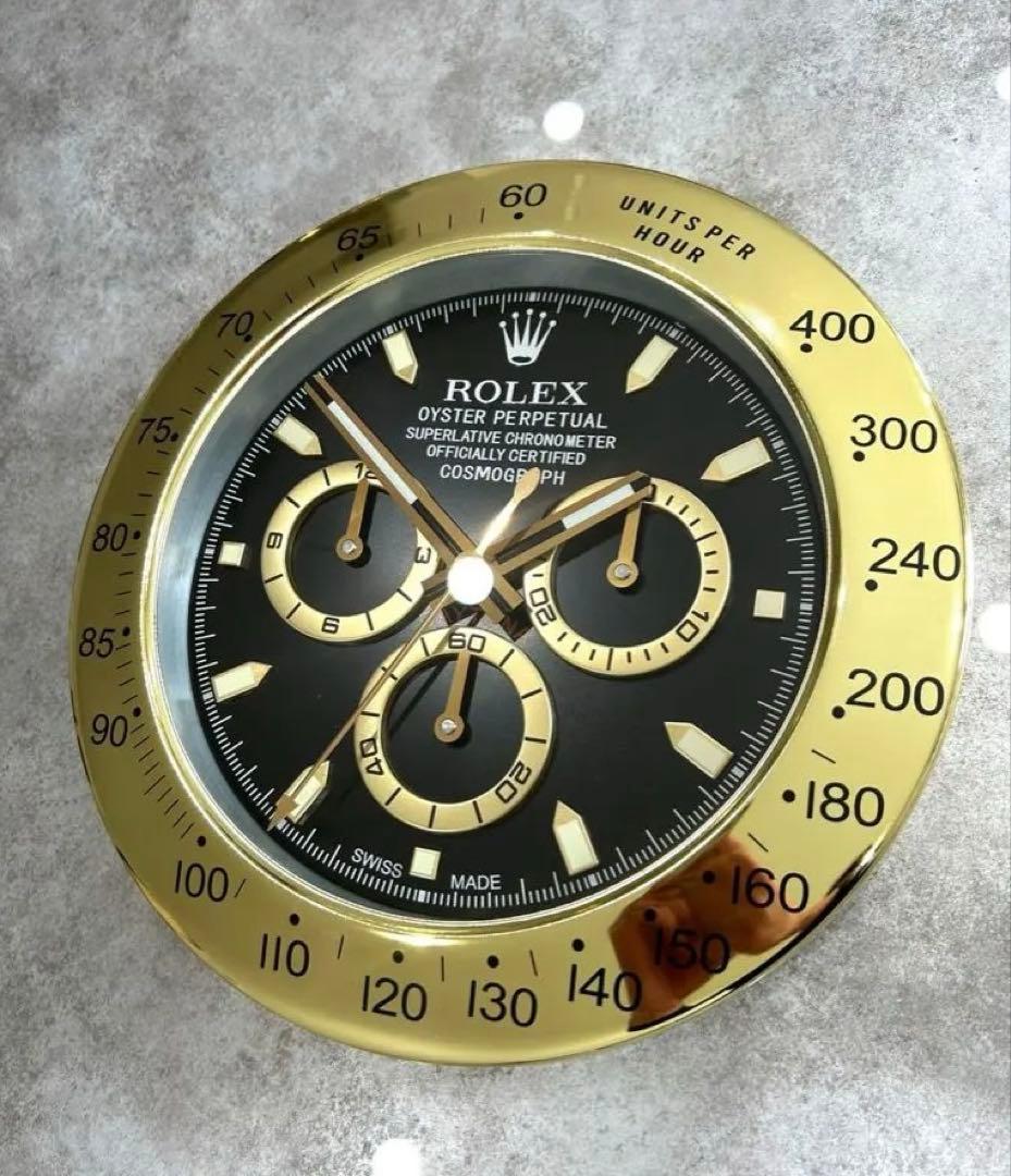 海外販促品 ROLEX コスモグラフ デイトナ 大型掛け時計 ゴールド