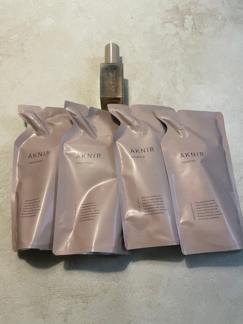 AKNIR シャンプートリートメント詰め替え4個&スカルプセラム 2個