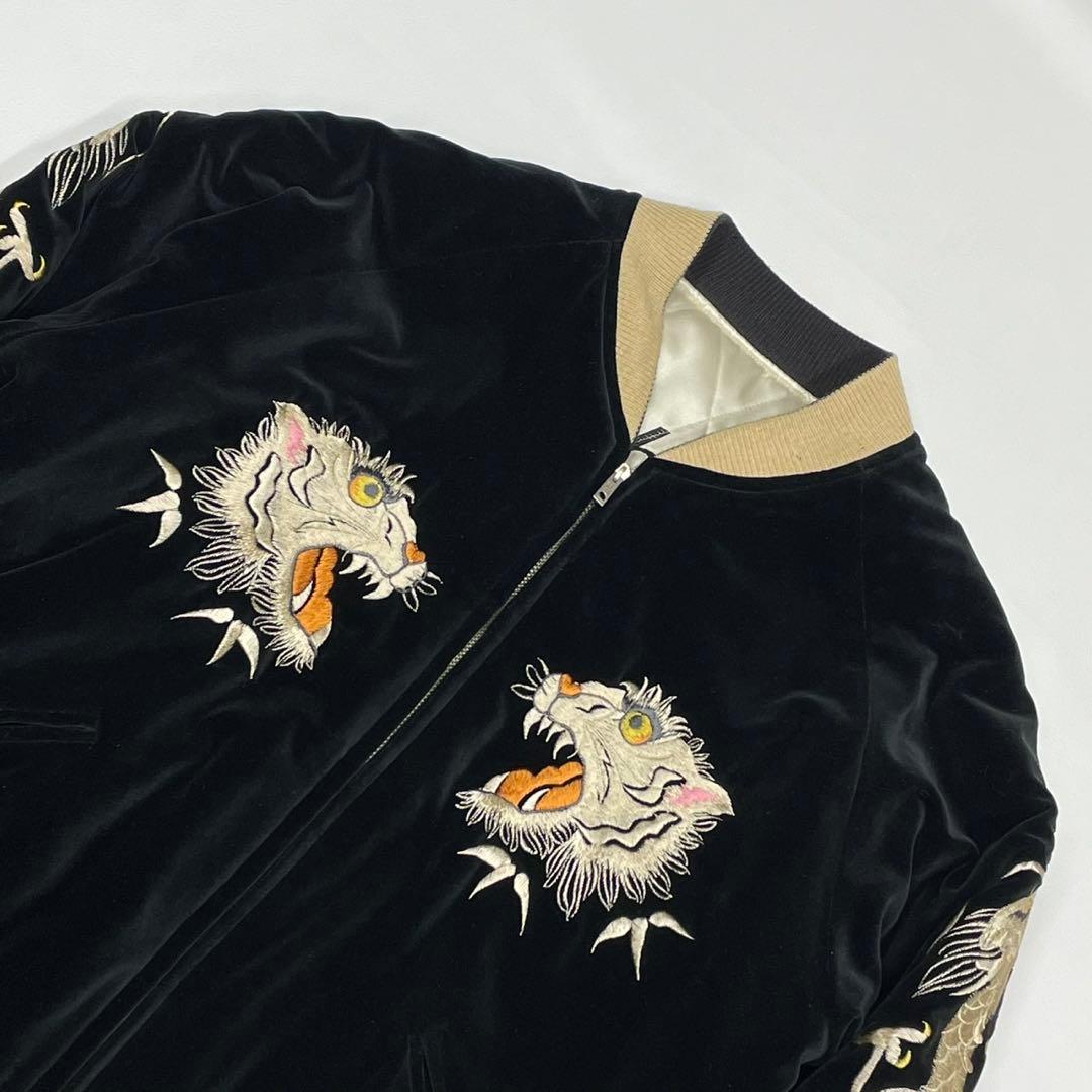 希少 Lサイズ テーラー東洋 スカジャン 別珍 ベロア 白虎 M18485