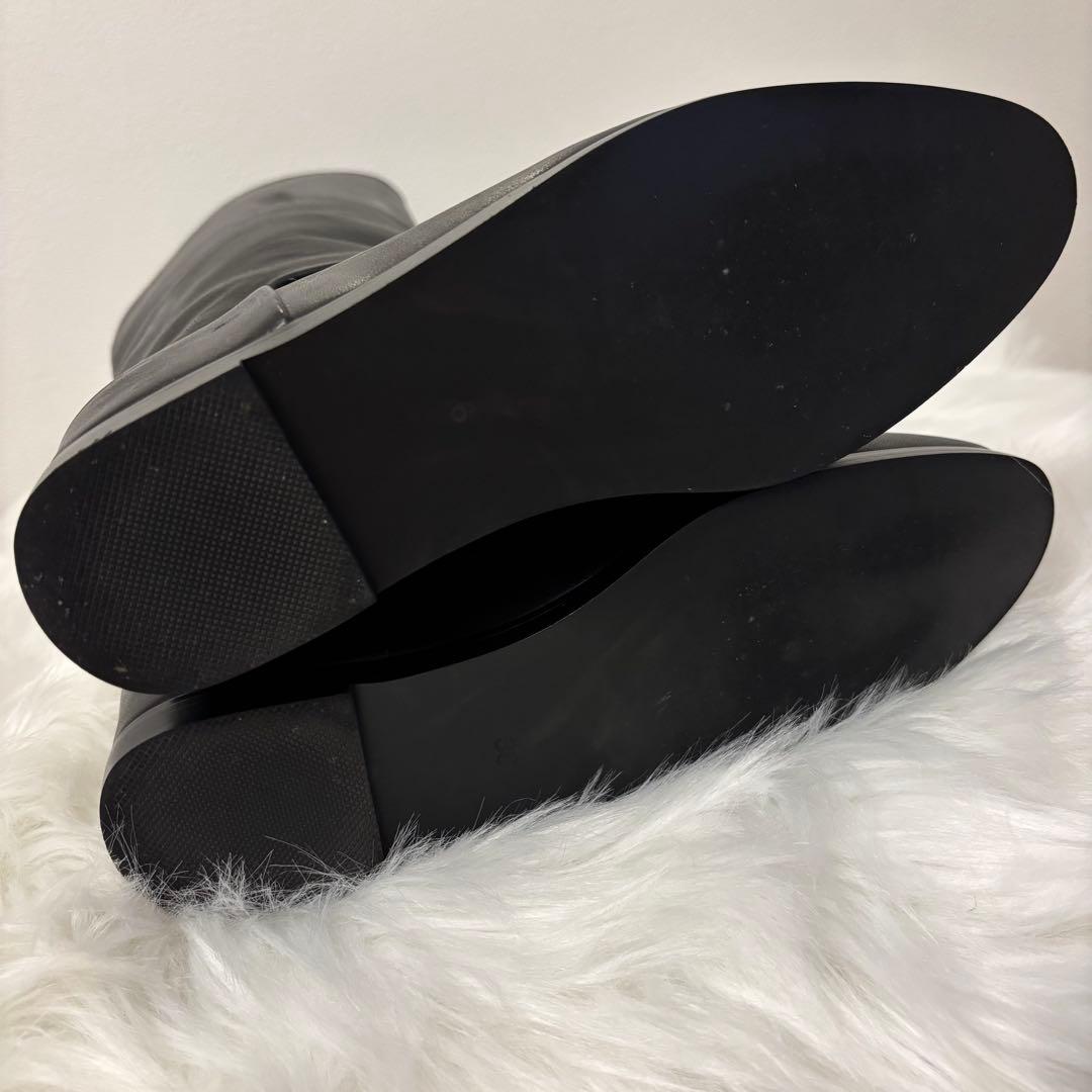 美品REMME レメ ロングブーツ ローヒール 別注 本革 36 黒